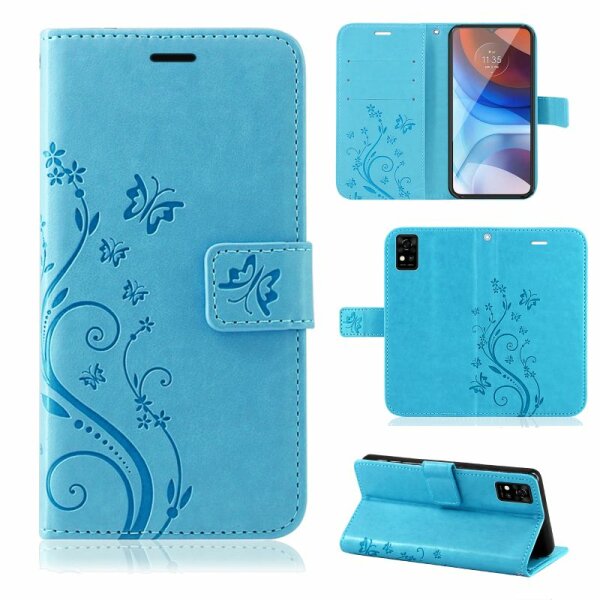 Handyhülle für ZTE Blade A31 Lite – Klapphülle Blume Blau