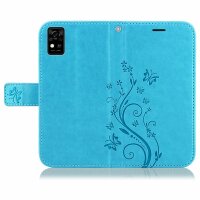 Handyhülle für ZTE Blade A31 Lite – Klapphülle Blume Blau