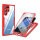 Handyhülle für Samsung Galaxy S21 Ultra – 360° Panzer Case mit Displayschutz Rot