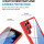 Handyhülle für Samsung Galaxy S21 Ultra – 360° Panzer Case mit Displayschutz Rot