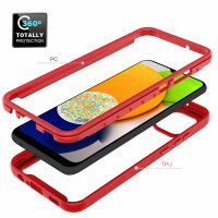 Hülle für Samsung Galaxy A03 - Handyhülle Schutzhülle Silikon Case Cover Bumper Rot
