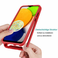 Hülle für Samsung Galaxy A03 - Handyhülle Schutzhülle Silikon Case Cover Bumper Rot