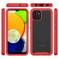 Hülle für Samsung Galaxy A03 - Handyhülle Schutzhülle Silikon Case Cover Bumper Rot