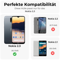 Nokia 2.3 Hülle Handy Tasche Case Schutzhülle Schale Etui Wallet TPU Buchhülle  PU-Leder Rot