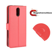 Nokia 2.3 Hülle Handy Tasche Case Schutzhülle Schale Etui Wallet TPU Buchhülle  PU-Leder Rot