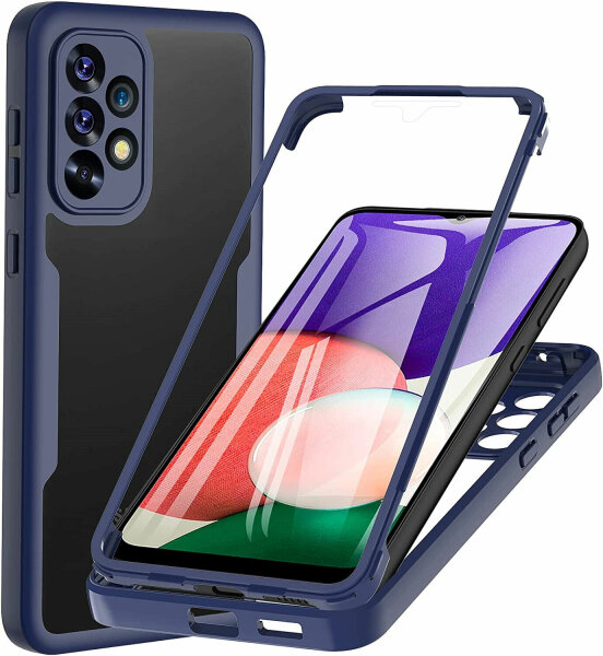 360° Grad Hülle für Samsung Galaxy A53 5G vollschutz Integriertem Displayschutz Blau