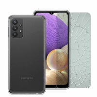Handyhülle für Samsung Galaxy A32 5G – Transparent Case + Panzerschutzglas