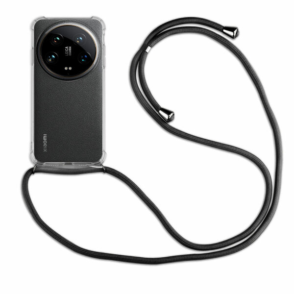Handykett für Xiaomi 14 / 14 Pro Serie Hülle mit Kordel Handyhülle mit Band 14 Ultra in Schwarz