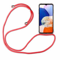 Handykette für Samsung Galaxy A14 Handyhülle mit Band Case Hülle mit Kordel Hand Rot
