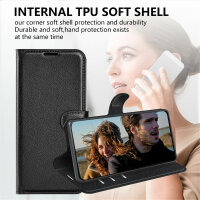 Handyhülle für Apple iPhone 15 - Klapphülle PU-Leder Schwarz