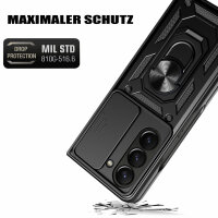 Outdoor Panzer Hülle für Samsung Galaxy Z Fold 5 mit Kameraschutz Ringhalter  Schwarz