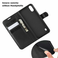 ZTE Handy Tasche Flip Cover Case Buch Klapp Schutz Hülle Etui Wallet Buchtasche ZTE Blade A5 2020 Schwarz