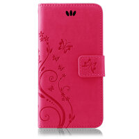 Huawei Handy Tasche Handyhülle Schutz Hülle Blumen Flip Cover Buch Case Etui Huawei Mate 20 Pink