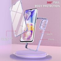 360° Grad Hülle für Samsung Galaxy A23 5G vollschutz Integriertem Displayschutz Lila