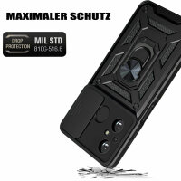 Outdoor Panzer Hülle Xiaomi Redmi 12C Handyhülle mit Kameraschutz Ringhalter Schwarz