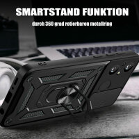 Outdoor Panzer Hülle Xiaomi Redmi 12C Handyhülle mit Kameraschutz Ringhalter Schwarz