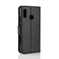 Handy Tasche Huawei Handyhülle Cover Case Klapp Schutz Hülle Etui Wallet Bumper Huawei P Smart+ Schwarz