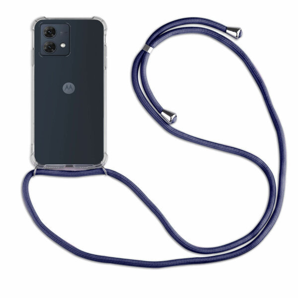 Handykette für Motorola Moto G84 Handyhülle mit Band Hülle mit Schnur Back Cover Blau