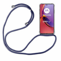 Handykette für Motorola Moto G84 Handyhülle mit Band Hülle mit Schnur Back Cover Blau