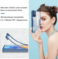 360° Grad Hülle Xiaomi Redmi Note 10 5G vollschutz Integriertem Displayschutz Blau