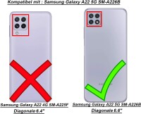 Hülle für Samsung Galaxy A22 5G - Schutzhülle Handyhülle - [Kamera Schutz] Case Rot