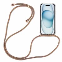 Handykette für Apple iPhone 15 Serie Hülle Handyhülle mit Band Hülle mit Kordel Rainbow iPhone 15 Plus