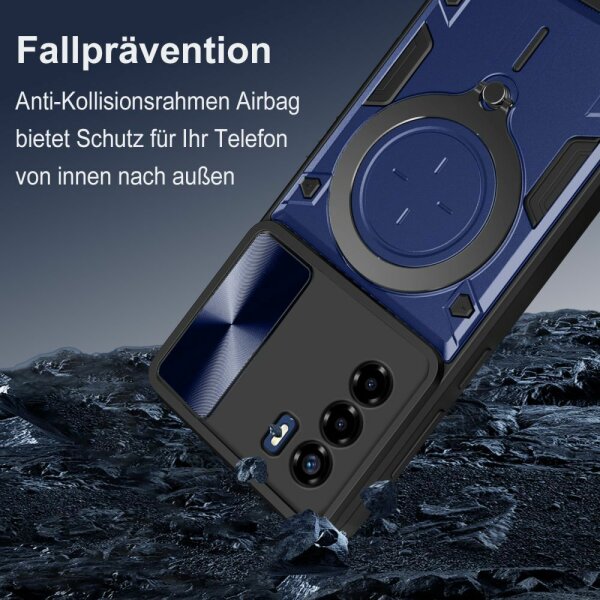 Leder-Handyhülle Für VIVO V40 5G – Mit Standfunktion, Magnetverschluss & 3 Kartenfächern