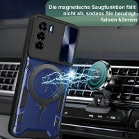 Outdoor Panzer Hülle für ZTE Handyhülle mit Slide Kameraschutz Ringhalter Bumper Blade V40 Vita Blau