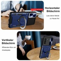 Outdoor Panzer Hülle für ZTE Handyhülle mit Slide Kameraschutz Ringhalter Bumper Blade V40 Vita Blau