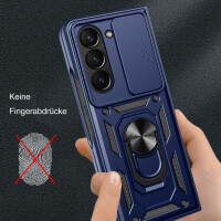 Outdoor Panzer Hülle für Samsung Galaxy Z Fold 5 mit Kameraschutz Ringhalter  Blau