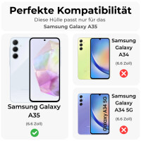 Handykette Samsung Hülle mit Band Handyhülle Kartenfächer PU Leder Umhängetasche Galaxy A35 Rosa