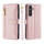 Handykette Samsung Hülle mit Band Handyhülle Kartenfächer PU Leder Umhängetasche Galaxy A35 Rosa