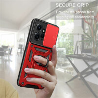 Outdoor Panzer Hülle Xiaomi Redmi Note 12 4G Handyhülle Kameraschutz Ringhalter Rot
