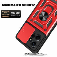 Outdoor Panzer Hülle Xiaomi Redmi Note 12 4G Handyhülle Kameraschutz Ringhalter Rot