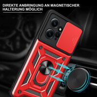 Outdoor Panzer Hülle Xiaomi Redmi Note 12 4G Handyhülle Kameraschutz Ringhalter Rot