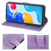 Hülle für Xiaomi Redmi Note 11 / 11S, Schutzhülle Klapphülle Handy Tasche Etui Lila