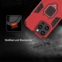 Handyhülle für Apple iPhone 14 Pro Max - Ring Panzer Cover Rot