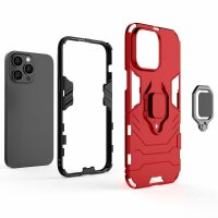 Handyhülle für Apple iPhone 14 Pro Max - Ring Panzer Cover Rot