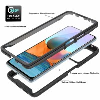 Panzer Hülle Handy Tasche 360 Grad TPU vollschutz mit Integriertem Displayschutz Xiaomi Redmi Note 10 Pro