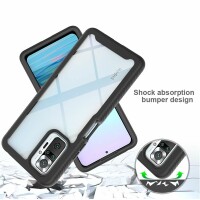 Panzer Hülle Handy Tasche 360 Grad TPU vollschutz mit Integriertem Displayschutz Xiaomi Redmi Note 10 Pro