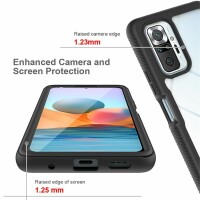Panzer Hülle Handy Tasche 360 Grad TPU vollschutz mit Integriertem Displayschutz Xiaomi Redmi Note 10 Pro