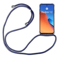 Handykette für Xiaomi Redmi 12 Handyhülle mit Band Case Hülle mit Kordel Hand Blau