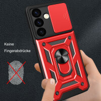 Outdoor Panzer Hülle für Samsung Galaxy S24+ mit Kameraschutz Ringhalter Bumper Rot