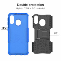 Handy Tasche für Samsung Galaxy Case Panzer Hülle Cover Schutzhülle Etui Bumper Galaxy A40 SM-A405 Blau