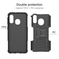 Handy Tasche für Samsung Galaxy Case Panzer Hülle Cover Schutzhülle Etui Bumper Galaxy A40 SM-A405 Blau