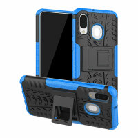 Handy Tasche für Samsung Galaxy Case Panzer Hülle Cover Schutzhülle Etui Bumper Galaxy A40 SM-A405 Blau