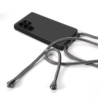 Handykette für Samsung Hanyhülle mit Band Hülle mit Kodel Smartphone Halskette Galaxy S24 Ultra Schwarz
