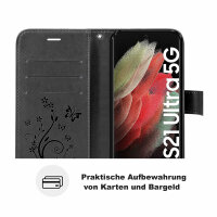 Handyhülle für Samsung Galaxy S21 Ultra 5G Hülle Handy Tasche Flip Case Etui TPU