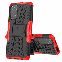 Xiaomi Redmi Note 11S / 11, Schutz Hülle Handy Tasche Outdoor Case Cover Bumper  Rot