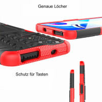 Xiaomi Redmi Note 11S / 11, Schutz Hülle Handy Tasche Outdoor Case Cover Bumper  Rot